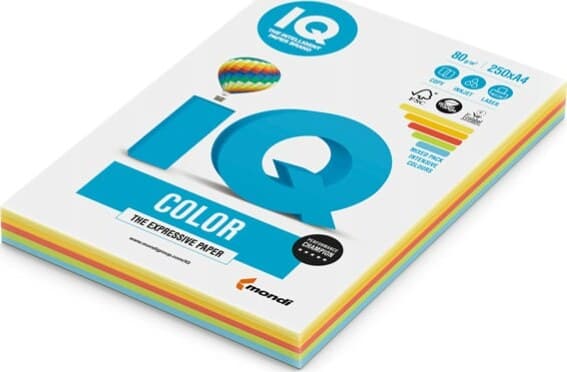 Carta IQ Color - A4 - 80 gr - mix 5 colori forti RB02 - Mondi - conf. 250 fogli Casa e cucina/Hobby creativi/Carta e lavorazione della carta/Carta/Carta decorativa Eurocartuccia - Pavullo, Commerciovirtuoso.it
