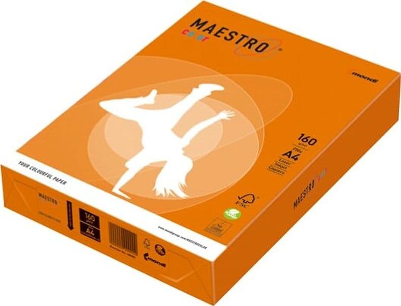 Carta Maestro Color - A4 - 160 gr - arancio forte OR43 - Mondi - conf. 250 fogli Casa e cucina/Hobby creativi/Carta e lavorazione della carta/Carta/Carta decorativa Eurocartuccia - Pavullo, Commerciovirtuoso.it