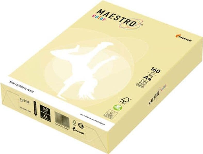 Carta Maestro Color - A4 - 160 gr - giallo tenue YE23 - Mondi - conf. 250 fogli Casa e cucina/Hobby creativi/Carta e lavorazione della carta/Carta/Carta decorativa Eurocartuccia - Pavullo, Commerciovirtuoso.it