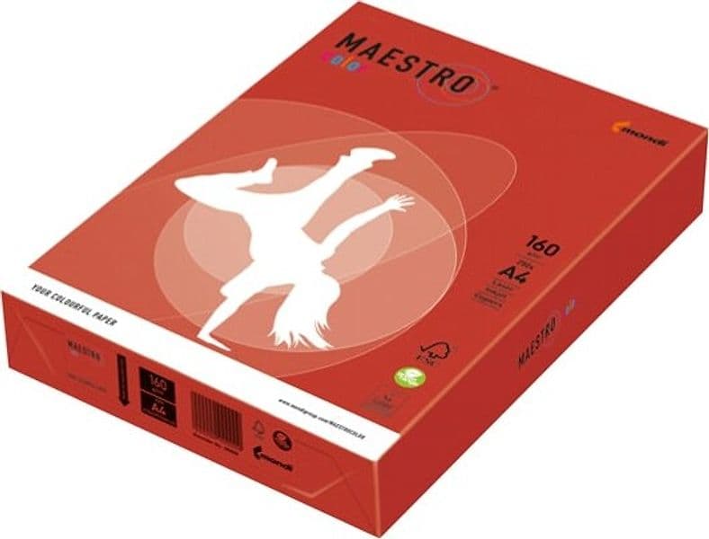 Carta Maestro Color - A4 - 160 gr - rosso forte CO44 - Mondi - conf. 250 fogli Casa e cucina/Hobby creativi/Carta e lavorazione della carta/Carta/Carta decorativa Eurocartuccia - Pavullo, Commerciovirtuoso.it