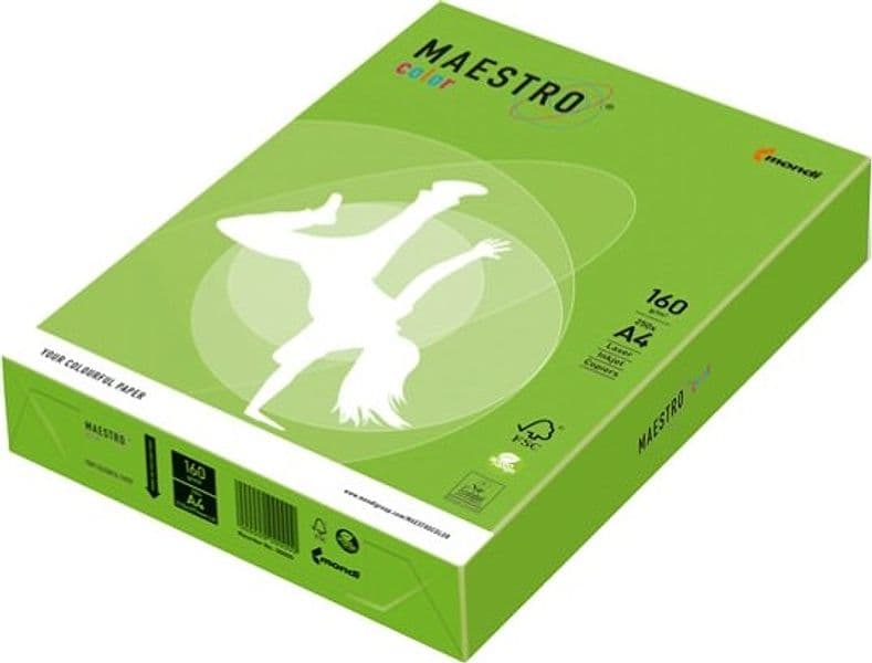 Carta Maestro Color - A4 - 160 gr - verde forte MA42 - Mondi - conf. 250 fogli Casa e cucina/Hobby creativi/Carta e lavorazione della carta/Carta/Carta decorativa Eurocartuccia - Pavullo, Commerciovirtuoso.it