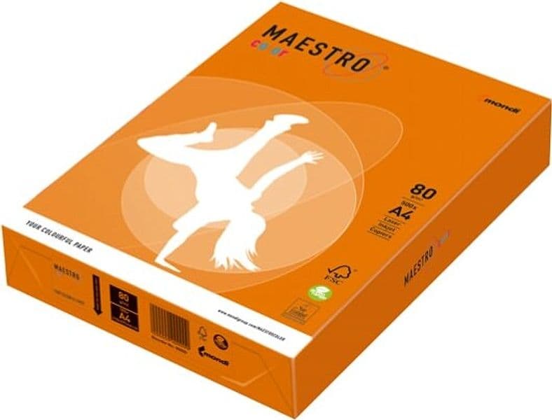 Carta Maestro Color - A4 - 80 gr - arancio forte OR43 - Mondi - conf. 500 fogli Casa e cucina/Hobby creativi/Carta e lavorazione della carta/Carta/Carta decorativa Eurocartuccia - Pavullo, Commerciovirtuoso.it