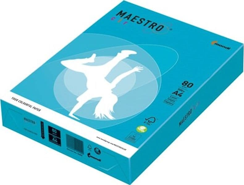 Carta Maestro Color - A4 - 80 gr - azzurro forte AB48 - Mondi - conf. 500 fogli Casa e cucina/Hobby creativi/Carta e lavorazione della carta/Carta/Carta decorativa Eurocartuccia - Pavullo, Commerciovirtuoso.it
