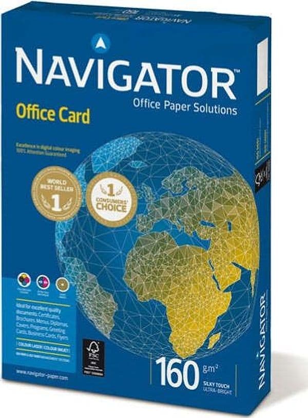 Carta Office Card 160 - A4 - 160 gr - bianco - Navigator - conf. 250 fogli Cancelleria e prodotti per ufficio/Carta blocchi e quaderni/Carta/Carta per fotocopiatrici e stampanti/Carta per fotocopiatrice e multiuso Eurocartuccia - Pavullo, Commerciovirtuoso.it