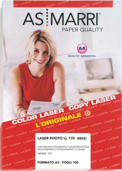 Carta Photo LL 8822 - per laser - A3 - 170 gr - 100 fogli - effetto lucido fronte-retro - bianco - As Marri Cancelleria e prodotti per ufficio/Carta blocchi e quaderni/Carta/Carta per fotocopiatrici e stampanti/Carta per fotocopiatrice e multiuso Eurocartuccia - Pavullo, Commerciovirtuoso.it
