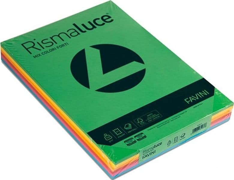 Carta Rismaluce - A3 - 140 gr - mix 6 colori - Favini - conf. 200 fogli Casa e cucina/Hobby creativi/Carta e lavorazione della carta/Carta/Carta decorativa Eurocartuccia - Pavullo, Commerciovirtuoso.it