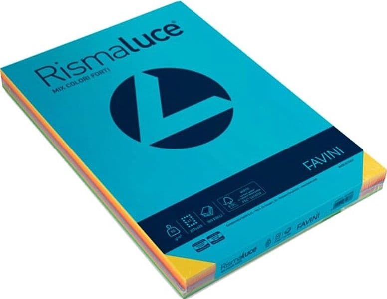 Carta Rismaluce - A3 - 90 gr - mix 8 colori - Favini - conf. 300 fogli Casa e cucina/Hobby creativi/Carta e lavorazione della carta/Carta/Carta decorativa Eurocartuccia - Pavullo, Commerciovirtuoso.it