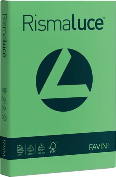 Carta Rismaluce - A4 - 140 gr - verde 60 - Favini - conf. 200 fogli Casa e cucina/Hobby creativi/Carta e lavorazione della carta/Carta/Carta decorativa Eurocartuccia - Pavullo, Commerciovirtuoso.it