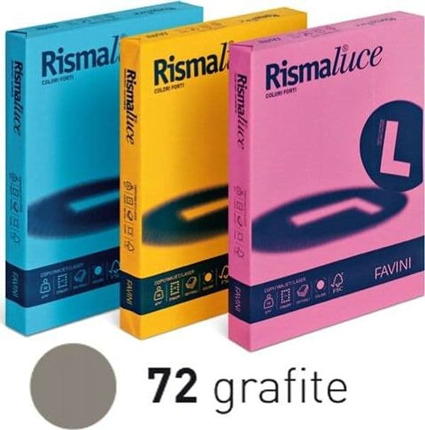 Carta Rismaluce - A4 - 200 gr - grafite 72 - Favini - conf. 125 fogli Casa e cucina/Hobby creativi/Carta e lavorazione della carta/Carta/Carta decorativa Eurocartuccia - Pavullo, Commerciovirtuoso.it