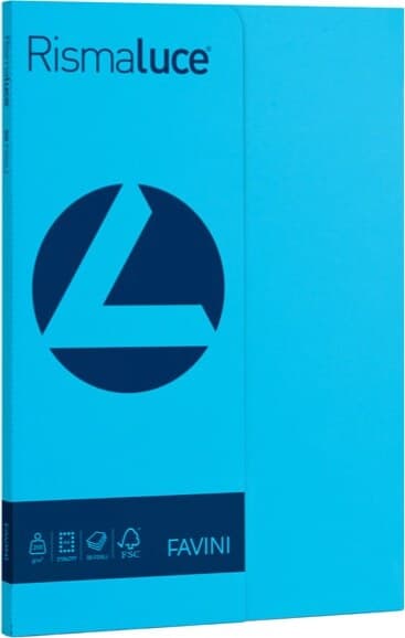 Carta Rismaluce Small - A4 - 200 gr - azzurro 55 - Favini - conf. 50 fogli Casa e cucina/Hobby creativi/Carta e lavorazione della carta/Carta/Carta decorativa Eurocartuccia - Pavullo, Commerciovirtuoso.it
