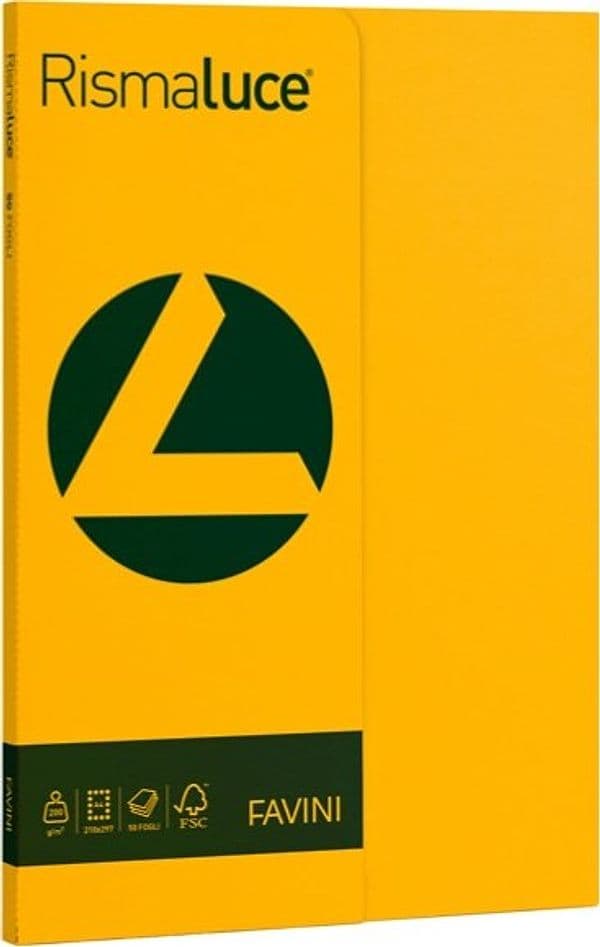 Carta Rismaluce Small - A4 - 200 gr - giallo oro 52 - Favini - conf. 50 fogli Casa e cucina/Hobby creativi/Carta e lavorazione della carta/Carta/Carta decorativa Eurocartuccia - Pavullo, Commerciovirtuoso.it
