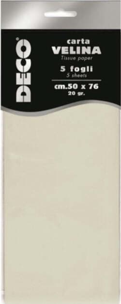 Carta velina - 20 gr - 50 x 76 cm - avorio - Deco - busta 5 fogli Casa e cucina/Hobby creativi/Carta e lavorazione della carta/Carta/Carta crespa Eurocartuccia - Pavullo, Commerciovirtuoso.it