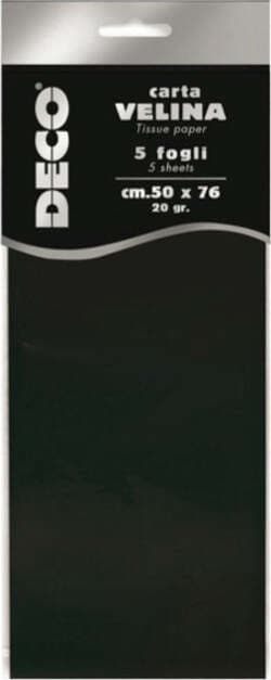 Carta velina - 20 gr - 50 x 76 cm - nero - Deco - busta 5 fogli Casa e cucina/Hobby creativi/Carta e lavorazione della carta/Carta/Carta crespa Eurocartuccia - Pavullo, Commerciovirtuoso.it