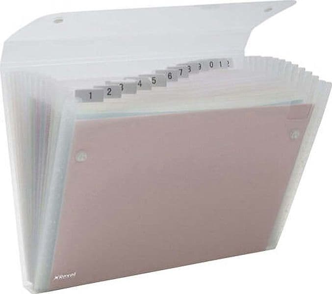 Cartella a soffietto Ice - 13 tasche - 22x30 cm - trasparente - Rexel Cancelleria e prodotti per ufficio/Archivio ufficio e accessori per scrivania/Archivio ufficio/Cartelle/Cartelle portadocumenti Eurocartuccia - Pavullo, Commerciovirtuoso.it