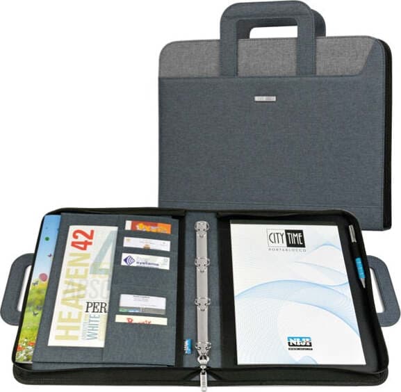 Cartella portablocco - con manici - nero-grigio - 28 5x36cm - City Time Cancelleria e prodotti per ufficio/Archivio ufficio e accessori per scrivania/Archivio ufficio/Portablocchi e portamoduli Eurocartuccia - Pavullo, Commerciovirtuoso.it