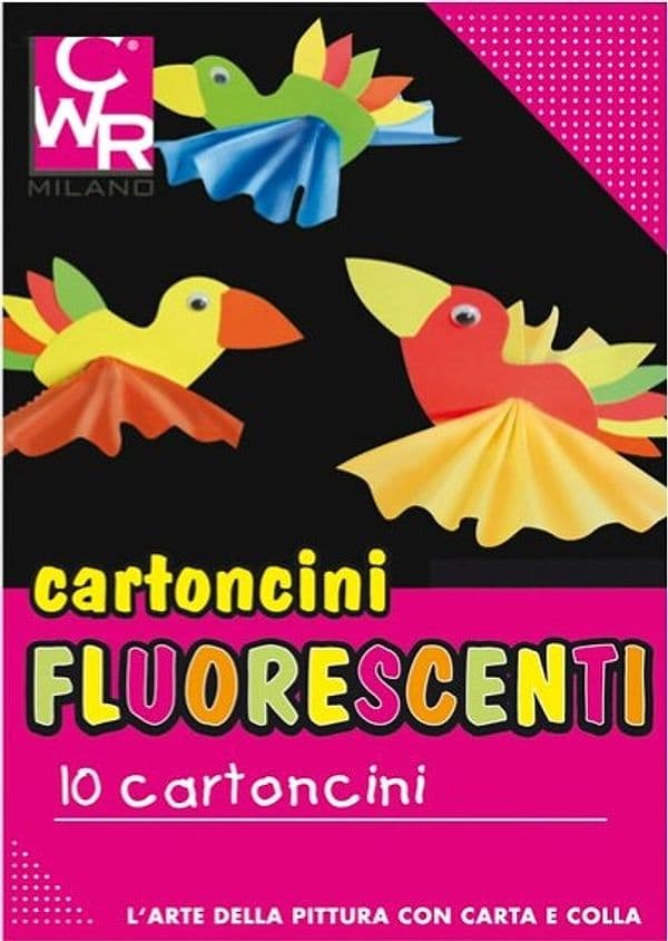 Cartelli fluo - senza scritte - 35x50 cm - 260 gr - colori assortiti - CWR - conf. 10 pezzi