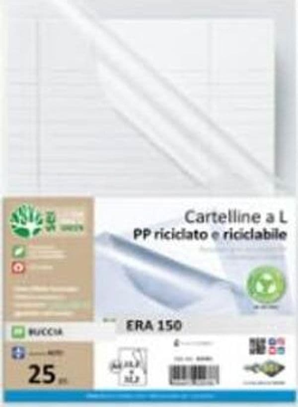 Cartellina a L Era 150 - A4 - PP riciclato - buccia - Sei rota - conf. 25 pezzi Cancelleria e prodotti per ufficio/Archivio ufficio e accessori per scrivania/Archivio ufficio/Cartelle/Cartelle portadocumenti Eurocartuccia - Pavullo, Commerciovirtuoso.it