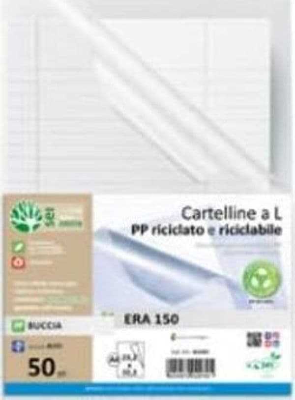 Cartellina a L Era 150 - A4 - PP riciclato - buccia - Sei rota - conf. 50 pezzi Cancelleria e prodotti per ufficio/Archivio ufficio e accessori per scrivania/Archivio ufficio/Cartelle/Cartelle portadocumenti Eurocartuccia - Pavullo, Commerciovirtuoso.it