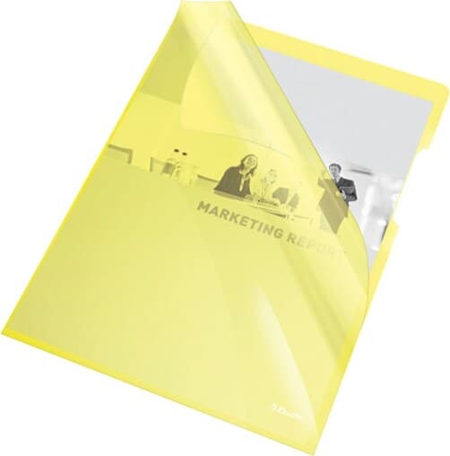 Cartelline a L - PVC - liscio - 21x29 7 cm - giallo cristallo - Esselte - conf. 25 pezzi Cancelleria e prodotti per ufficio/Archivio ufficio e accessori per scrivania/Archivio ufficio/Cartelle/Cartelle portadocumenti Eurocartuccia - Pavullo, Commerciovirtuoso.it
