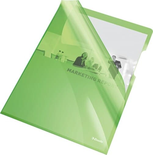 Cartelline a L - PVC - liscio - 21x29 7 cm - verde cristallo - Esselte - conf. 25 pezzi Cancelleria e prodotti per ufficio/Archivio ufficio e accessori per scrivania/Archivio ufficio/Cartelle/Cartelle portadocumenti Eurocartuccia - Pavullo, Commerciovirtuoso.it