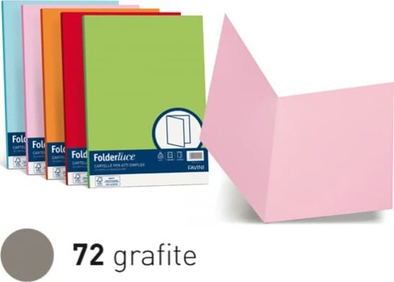 Cartelline semplici Luce - 200 gr - 25 x 34 cm - grafite - Favini - conf. 50 pezzi Cancelleria e prodotti per ufficio/Archivio ufficio e accessori per scrivania/Archivio ufficio/Cartelle/Cartelle portadocumenti Eurocartuccia - Pavullo, Commerciovirtuoso.it