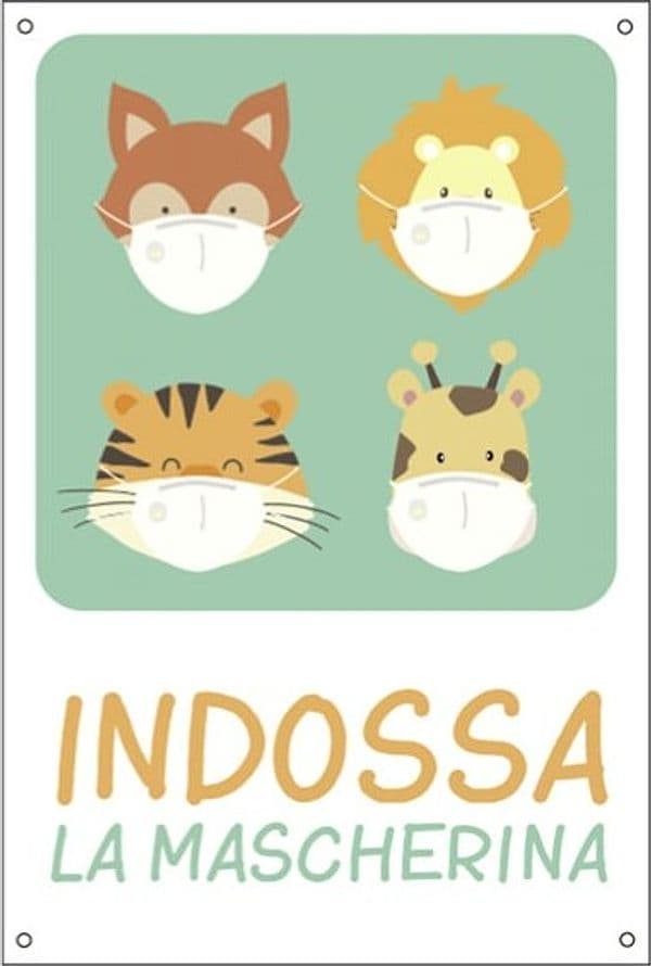 Cartello alluminio - 20x30 cm - ''INDOSSA LA MASCHERINA'' - per bambini - Cartelli Segnalatori Fai da te/Sicurezza e protezione/Attrezzature per sicurezza sul lavoro/Segnaletica antinfortunistica Eurocartuccia - Pavullo, Commerciovirtuoso.it