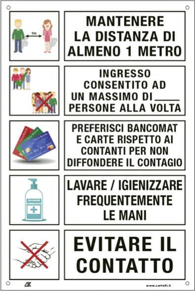 Cartello alluminio - disposizioni comportamentali generali - 33 3x47 cm - Cartelli Segnalatori Fai da te/Sicurezza e protezione/Attrezzature per sicurezza sul lavoro/Segnaletica antinfortunistica Eurocartuccia - Pavullo, Commerciovirtuoso.it
