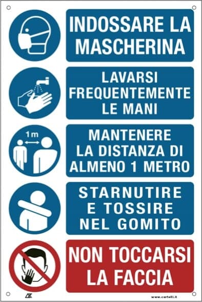 Cartello alluminio - disposizioni igieniche generali - 20x30 cm - Cartelli Segnalatori Fai da te/Sicurezza e protezione/Attrezzature per sicurezza sul lavoro/Segnaletica antinfortunistica Eurocartuccia - Pavullo, Commerciovirtuoso.it