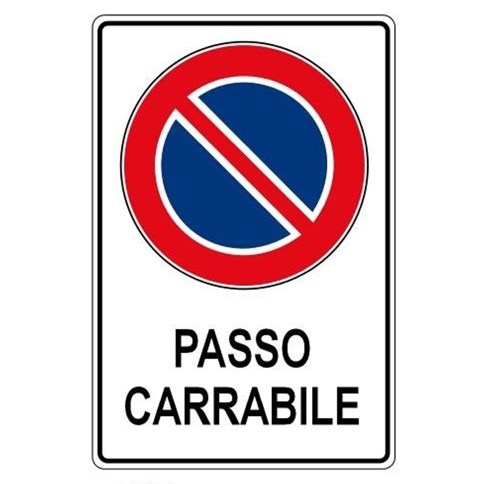 CARTELLO PASSO CARRABILE SEGNALETICA SICUREZZA AVVERTIMENTO PLASTIFICATO Trade Shop italia - Napoli, Commerciovirtuoso.it