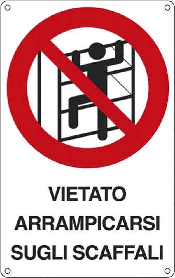 Cartello segnalatore - 16 6x26 2 cm - VIETATO ARRAMPICARSI SUGLI SCAFFALI - alluminio - Cartelli Segnalatori Fai da te/Sicurezza e protezione/Attrezzature per sicurezza sul lavoro/Segnaletica antinfortunistica Eurocartuccia - Pavullo, Commerciovirtuoso.it