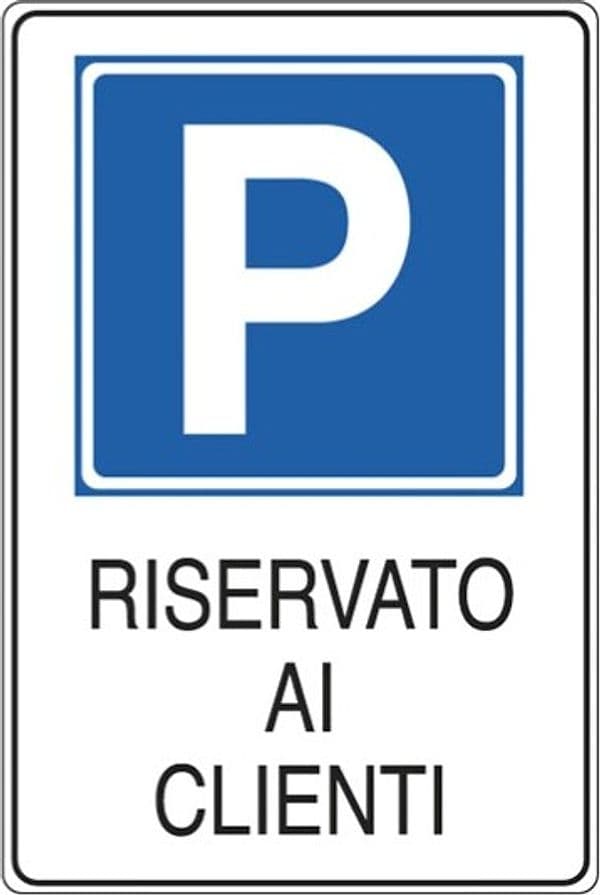Cartello segnalatore - 20x30 cm - PARCHEGGIO RISERVATO AI CLIENTI - alluminio - Cartelli Segnalatori Fai da te/Sicurezza e protezione/Attrezzature per sicurezza sul lavoro/Segnaletica antinfortunistica Eurocartuccia - Pavullo, Commerciovirtuoso.it
