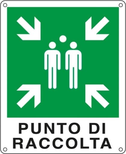 Cartello segnalatore - 25x31 cm - PUNTO DI RACCOLTA - alluminio - Cartelli Segnalatori Fai da te/Sicurezza e protezione/Attrezzature per sicurezza sul lavoro/Segnaletica antinfortunistica Eurocartuccia - Pavullo, Commerciovirtuoso.it