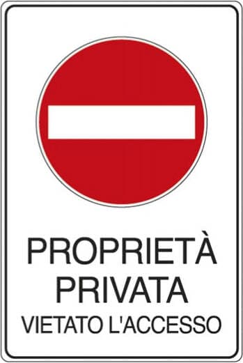 Cartello segnalatore - 30x20 cm - PROPRIETA' PRIVATA VIETATO L'ACCESSO - alluminio - Cartelli Segnalatori Fai da te/Sicurezza e protezione/Attrezzature per sicurezza sul lavoro/Segnaletica antinfortunistica Eurocartuccia - Pavullo, Commerciovirtuoso.it