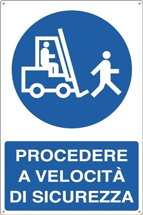 Cartello segnalatore - 50x70 cm - PROCEDERE A VELOCITA' DI SICUREZZA - alluminio - Cartelli Segnalatori Fai da te/Sicurezza e protezione/Attrezzature per sicurezza sul lavoro/Segnaletica antinfortunistica Eurocartuccia - Pavullo, Commerciovirtuoso.it