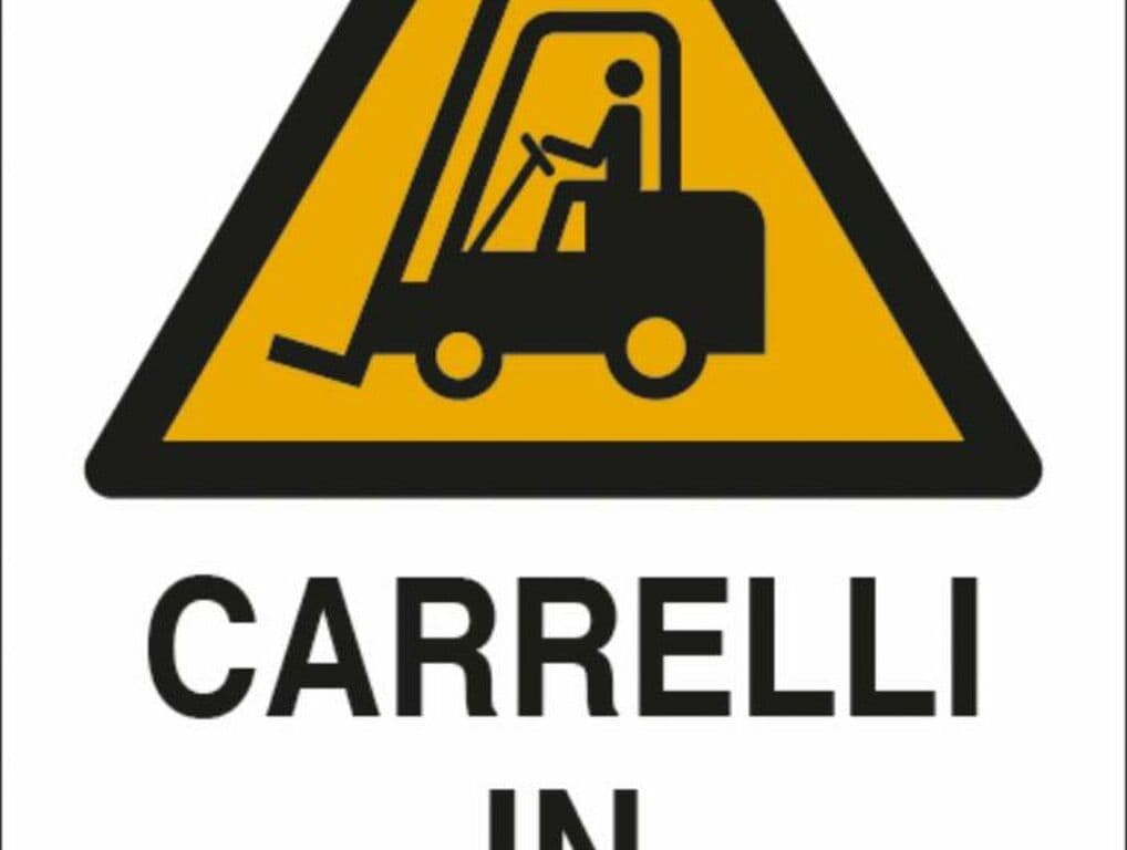 Cartello segnaletica "carrelli in movimento" 30x20 confezione da 3 pezzi in Segnaletica antinfortunistica GardenStore - Novellara, commercioVirtuoso.it