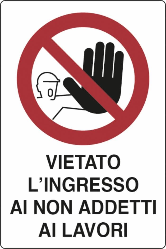 Cartello segnaletica "vietato ingresso ai non adetti" 30x20 confezione da 3 pezzi in Segnaletica antinfortunistica GardenStore - Novellara, commercioVirtuoso.it