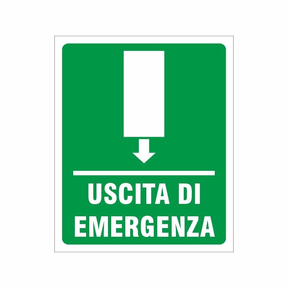 CARTELLO USCITA DI EMERGENZA SEGNALETICA DIREZIONALE SICUREZZA AVVERTIMENTO Trade Shop italia - Napoli, Commerciovirtuoso.it