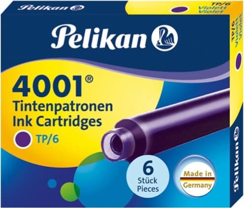 Cartucce inchiostro 4001 (TP-6) - lunghezza 39mm - viola - Pelikan - scatola 6 cartucce Cancelleria e prodotti per ufficio/Penne matite scrittura e correzione/Penne e ricariche/Penne stilografiche Eurocartuccia - Pavullo, Commerciovirtuoso.it