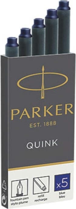 Cartucce standard inchiostro Quink - lunghezza 75 mm - blu - Parker - scatola 5 pezzi Cancelleria e prodotti per ufficio/Penne matite scrittura e correzione/Penne e ricariche/Penne stilografiche Eurocartuccia - Pavullo, Commerciovirtuoso.it