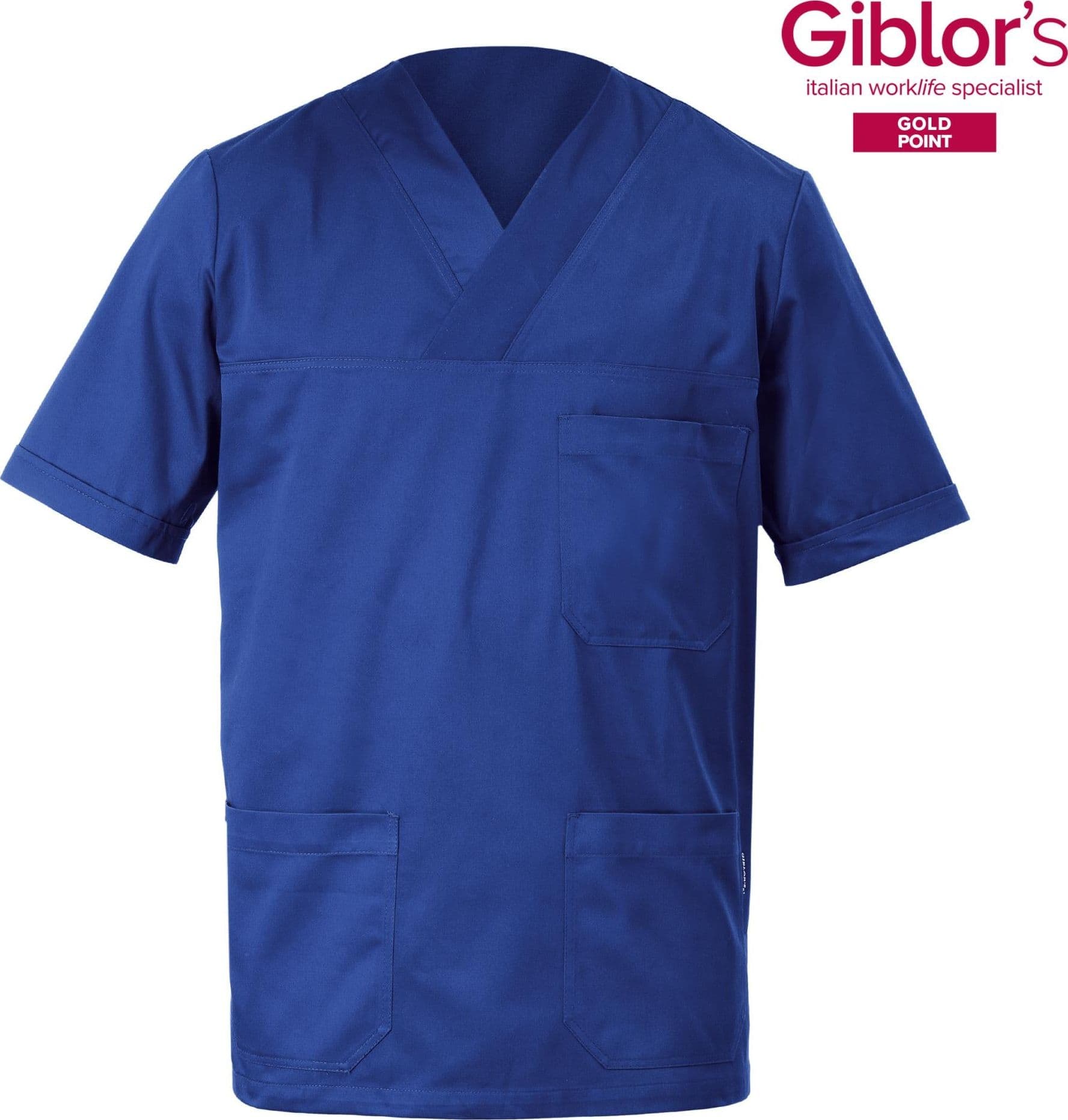 Casacca a V Alberto Royal Bluette Manica Corta Tessuto Satin Uomo Medico Farmacista Dentista Infermiere in Uniformi sanitarie - giacche Dresswork - Como, commercioVirtuoso.it