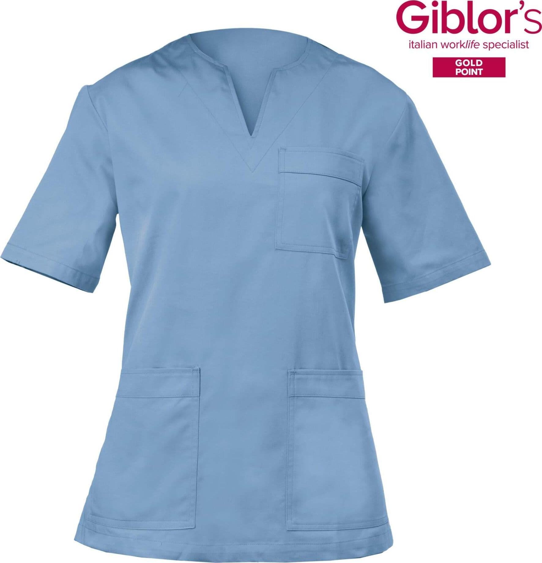 Casacca Margherita Donna Azzurro Manica Corta Tessuto Satin Dottoressa Farmacista Dentista Infermiera in Uniformi sanitarie - giacche Dresswork - Como, commercioVirtuoso.it