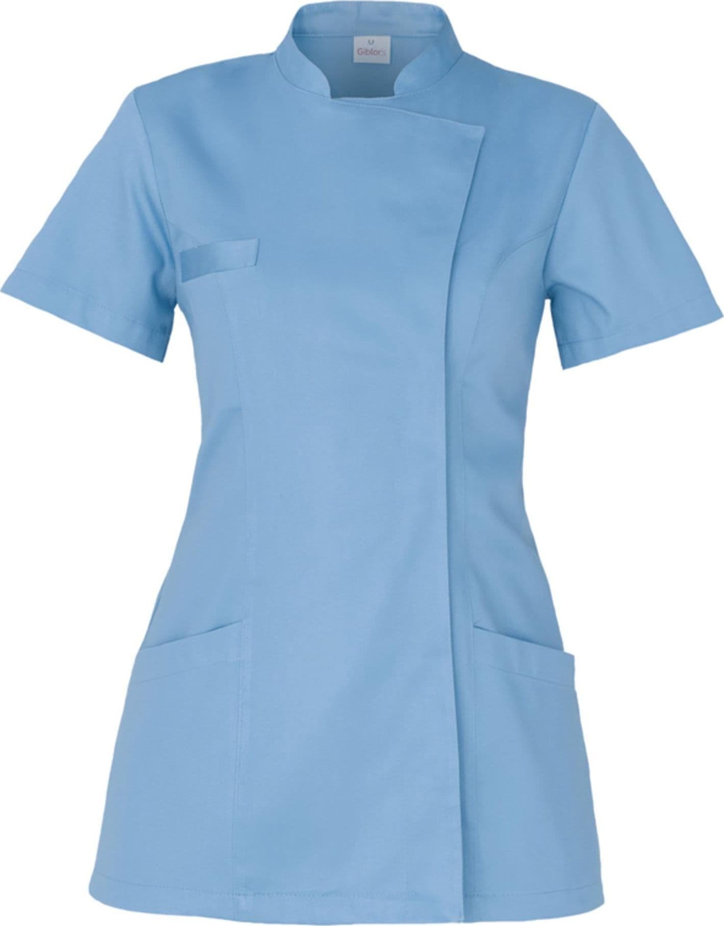 Casacca Tati Azzurro Manica Corta Casacca Donna Tessuto Satin Dottoressa Farmacista Dentista Infermiera asa oss in Uniformi sanitarie - giacche Dresswork - Como, commercioVirtuoso.it