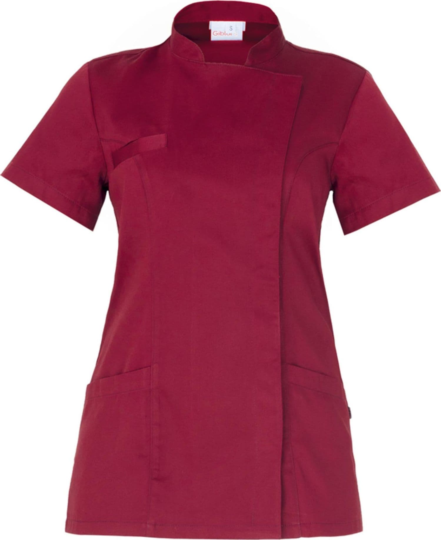 Casacca Tati Bordeaux Manica Corta Casacca Donna Tessuto Satin Dottoressa Farmacista Dentista Infermiera asa oss in Uniformi sanitarie - giacche Dresswork - Como, commercioVirtuoso.it