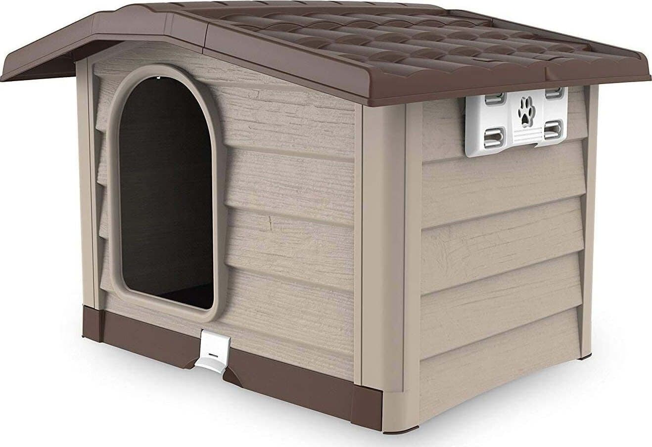 Casetta Cuccia Per Cani Taglia Media Bungalow Marrone Beige Bama 89x75x62 Cm Casetta Da Giardino Cuccia Uso Esterno Prodotti per animali domestici/Cani/Cucce gabbiette e recinzioni/Casette per cani Ferus - Montoro, Commerciovirtuoso.it