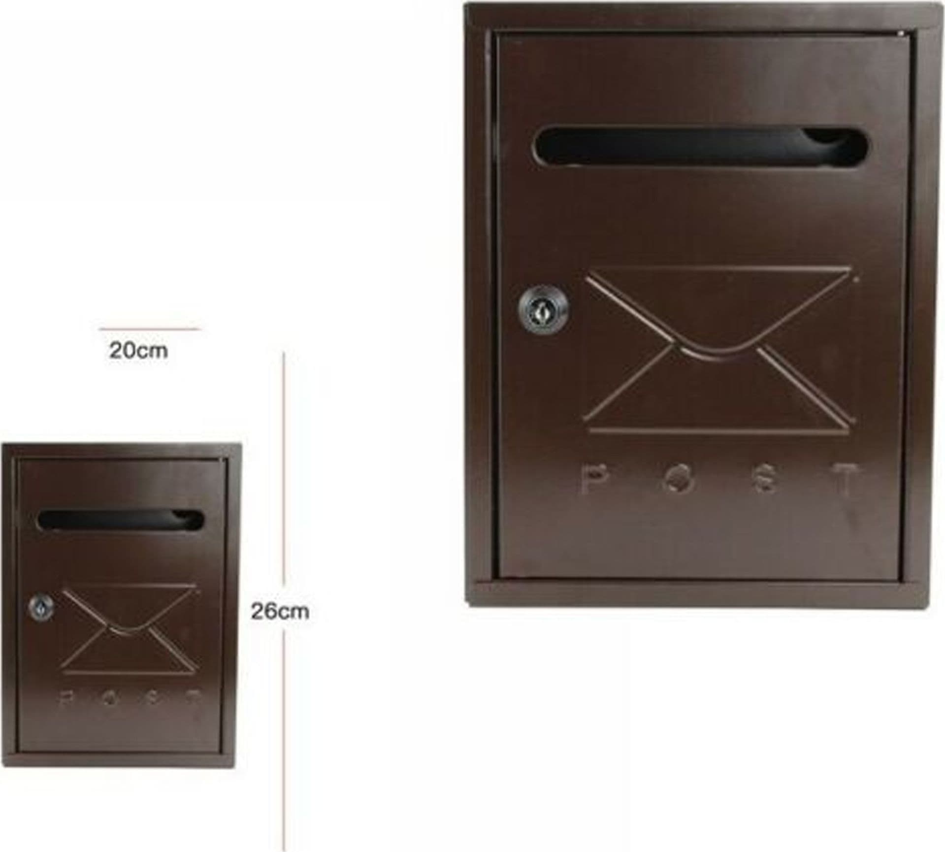 Cassetta Della Posta Postale Box Lettere In Metallo Da Esterno Marrone 26x20 Fai da te/Ferramenta/Cassette della posta e accessori/Cassette postali con fissaggio a parete Trade Shop italia - Napoli, Commerciovirtuoso.it