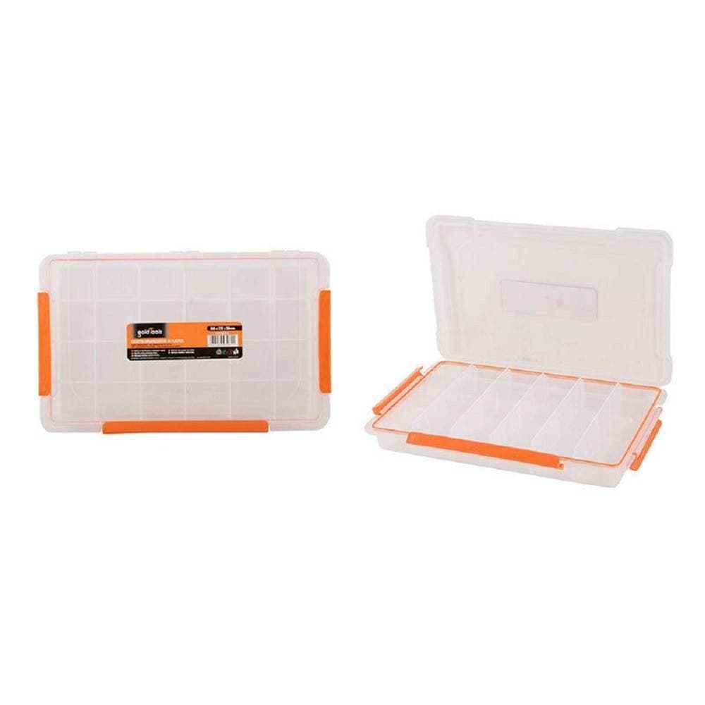 CASSETTA PORTAUTENSILI SCOMPARTI REGOLABILI VITI TASSELLI ORGANIZER 360X220X50MM