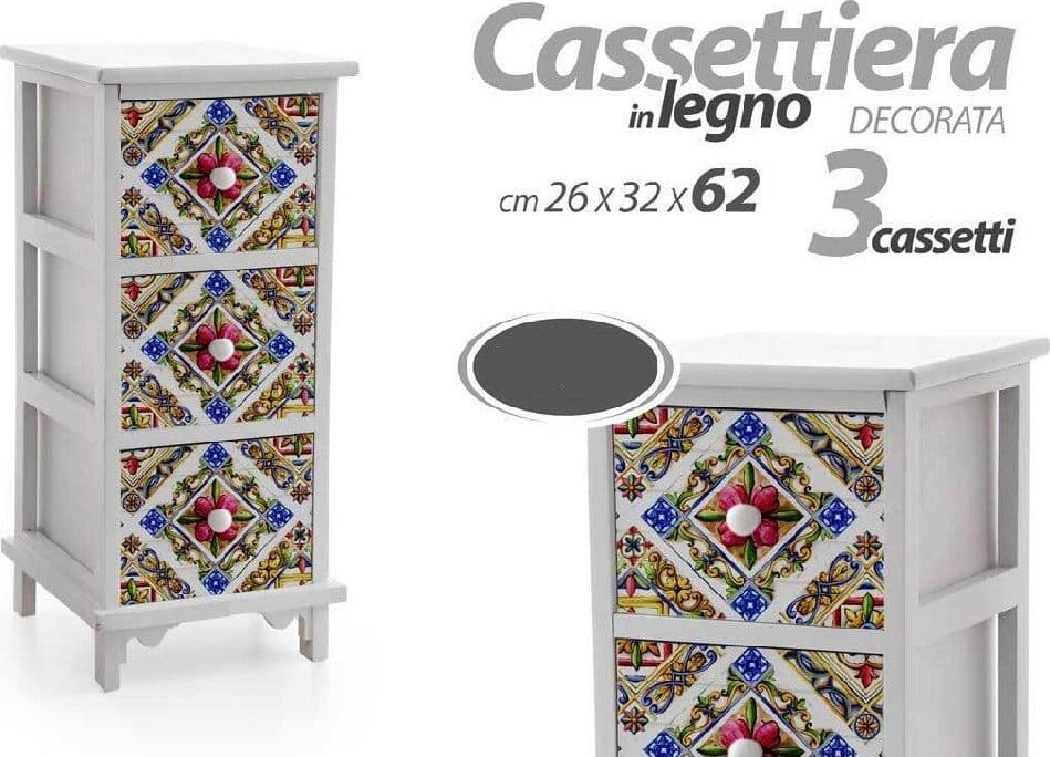 Cassettiera 3 Cassetti Comodino Cucina Bagno Camera Letto Legno 62x26x32cm 829390 Casa e cucina/Organizzazione interni/Porta oggetti cassetti e scaffali/Cassettiere Trade Shop italia - Napoli, Commerciovirtuoso.it