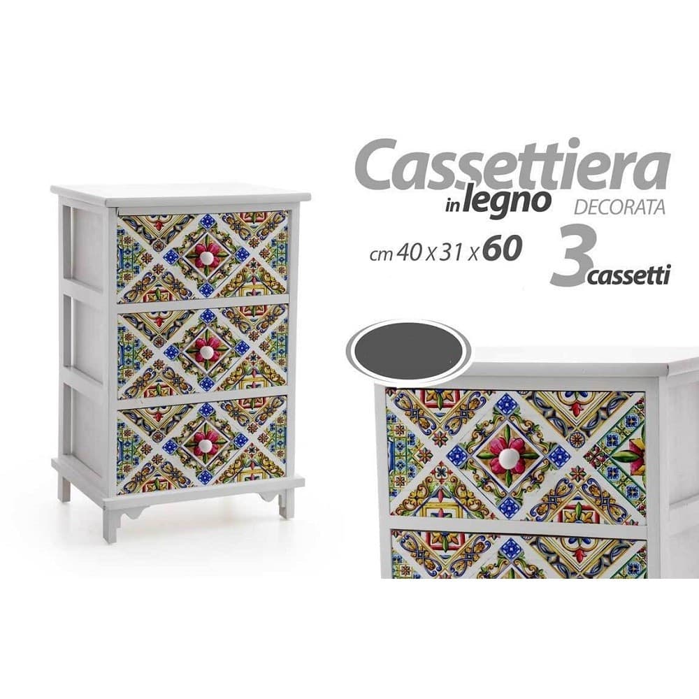 Cassettiera 3 Cassetti Comodino Legno Moderno Bianco Mediterraneo 40x31x60cm 829369 Casa e cucina/Organizzazione interni/Porta oggetti cassetti e scaffali/Cassettiere Trade Shop italia - Napoli, Commerciovirtuoso.it