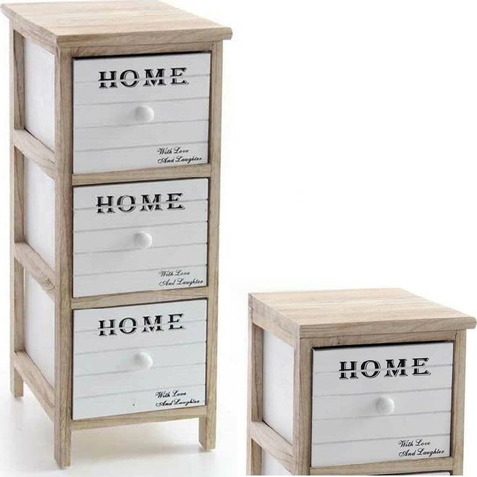 Cassettiera 3 Cassetti H62 26x32cm Bianca Legno Naturale Moderna Portaoggetti Casa, arredamento e bricolage > Arredamento > Mobili e Accessori Trade Shop italia - Napoli, Commerciovirtuoso.it