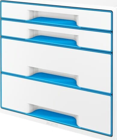 Cassettiera 4 cassetti bianco-azzurro leitz cube Casa e cucina/Arredamento/Studio/Mobiletti e credenze/Cassetti Eurocartuccia - Pavullo, Commerciovirtuoso.it